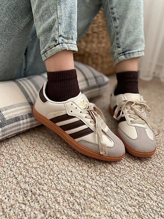 Adidas Samba Bej – Kahverengi Detaylı
