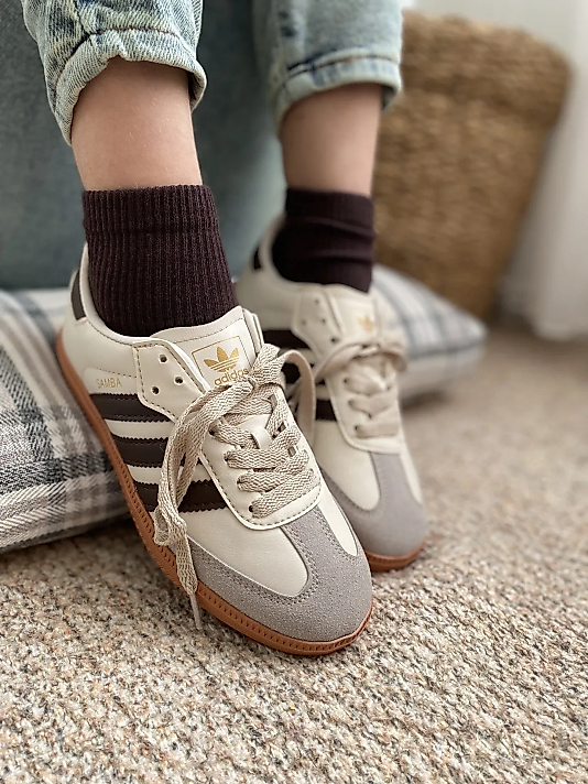 Adidas Samba Bej – Kahverengi Detaylı