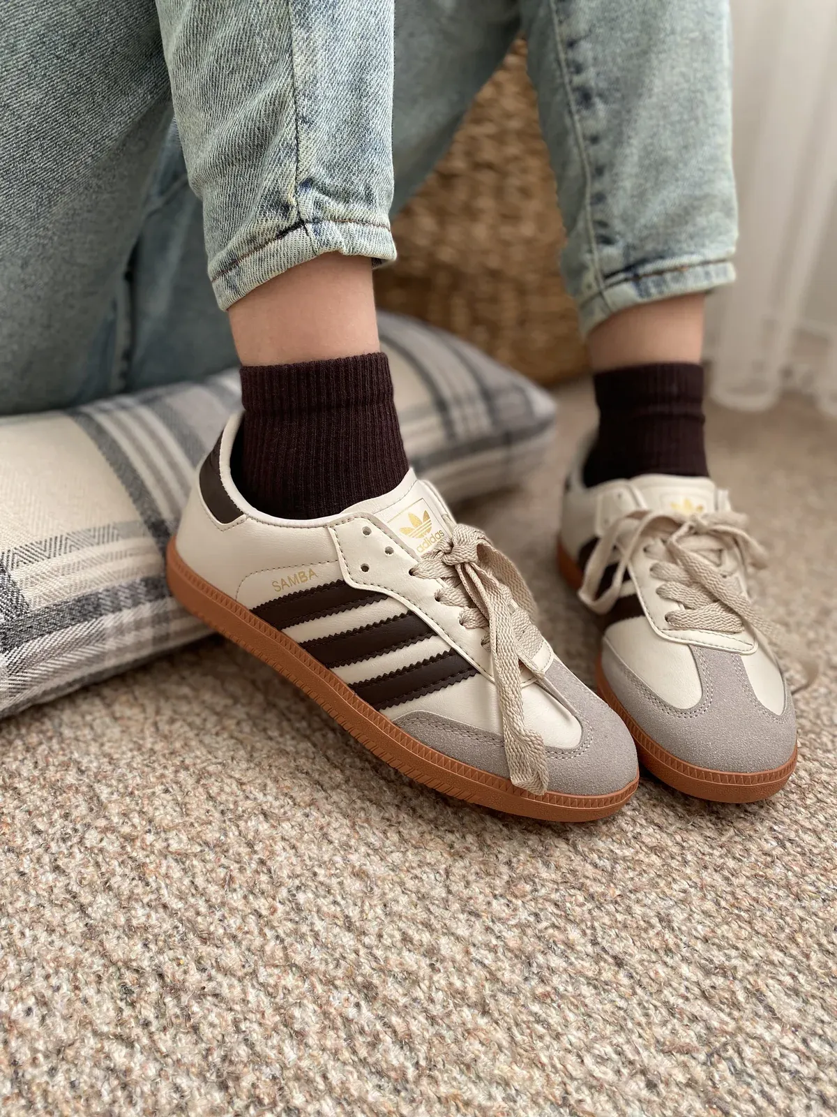 Adidas Samba Bej – Kahverengi Detaylı